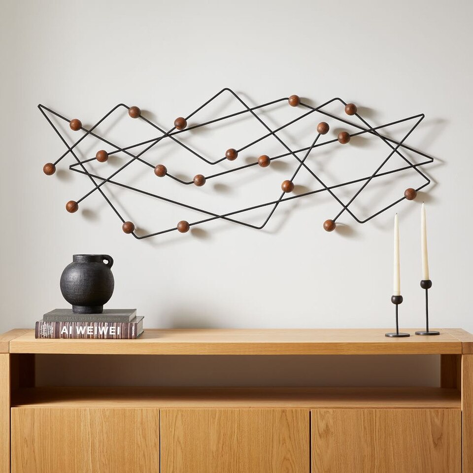 Abstract Iron & Wood Wall Art West Elm UK